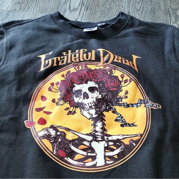 GRATEFUL Dead Sweater Bertha Skeleton and Roses Crewneck Pullover Women’s Small - Picture 3 of 5